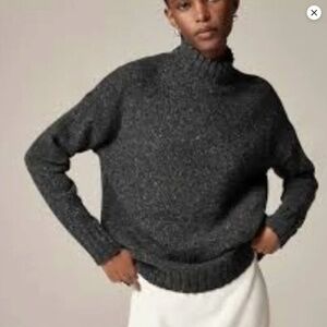 JCrew Wool Alpaca Blend SUPER SOFT YARN Turtleneck Sweater M Charcoal Minimalist
